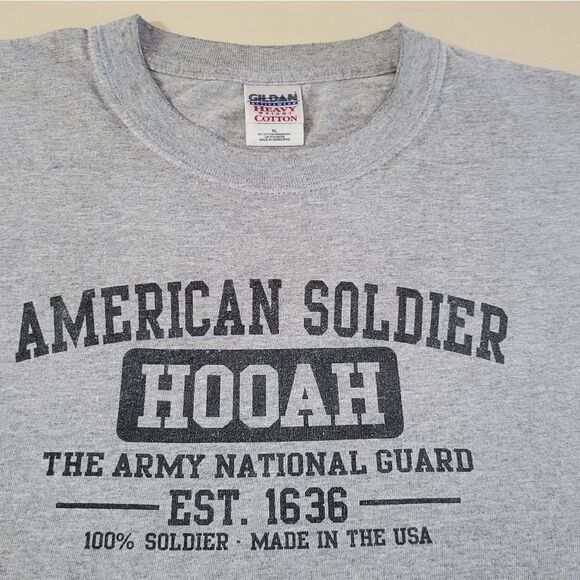 Gildan Activewear Men's Gray Crewneck Army National Guard Graphic T-Shirt - Picture 6 of 11
